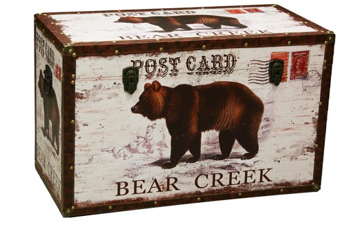 Wooden post card trunk