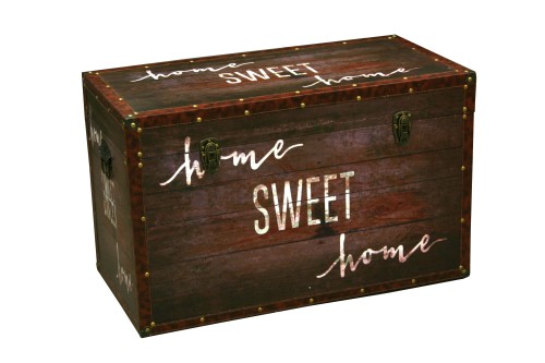 Coffre en bois maison sweet home