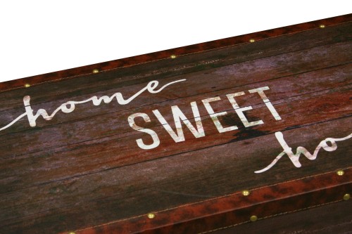 Coffre en bois maison sweet home