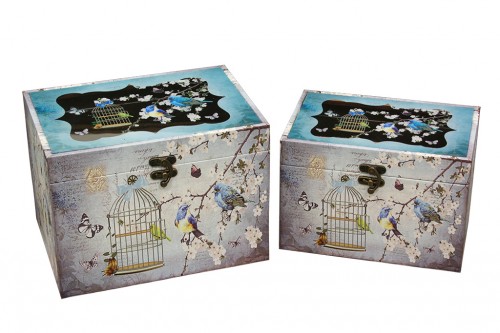 Baul birds cage - s/2 glass lid