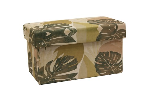 Tropical leaves fabric folding trunk