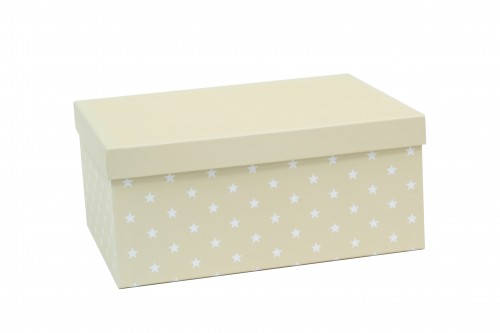 Caja beige con estrellas blancas