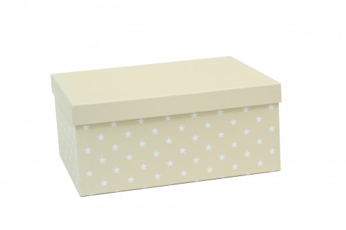 Beige box with white stars