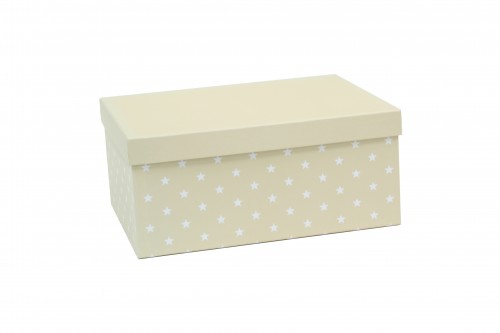 Caja beige con estrellas blancas