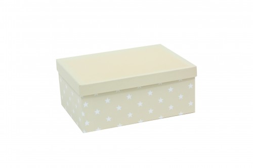 Beige box with white stars