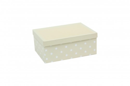 Caja beige con estrellas blancas