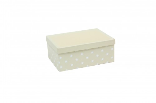 Caja beige con estrellas blancas