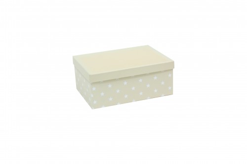 Caja beige con estrellas blancas