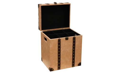 Botellero caja beige - 6 botellas