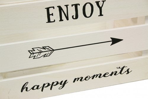 Wooden box enjoy happy moments