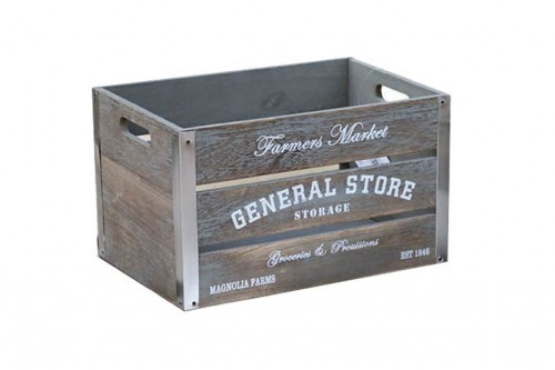 Farmers gray wooden box