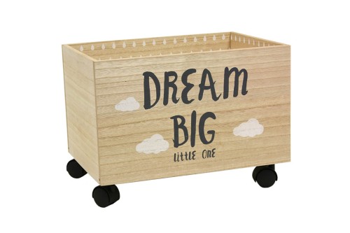 Caja madera dream c/ruedas