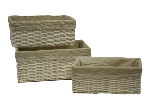 Cajoneras de mimbre blancas