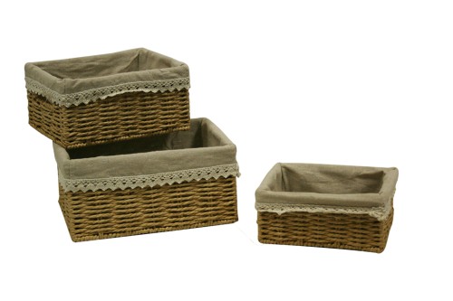 Bandejas de papel beiges tela
