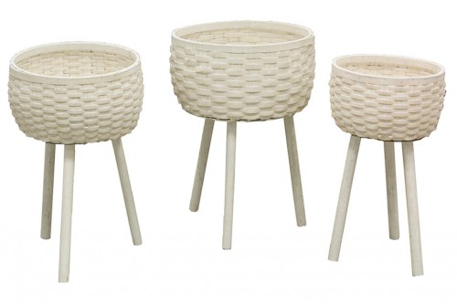 Wicker planter s/3