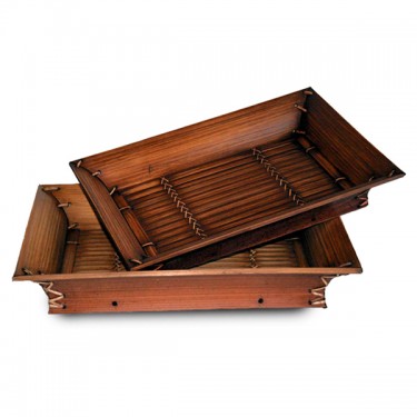 Light bamboo tray s/2