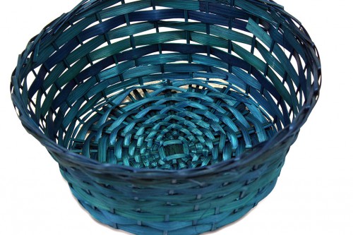 Blue round tray