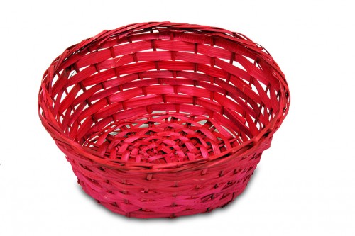 Red round tray