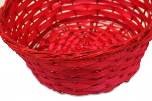 Red round tray