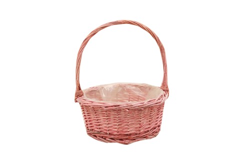 Canastilla rosa con plastico
