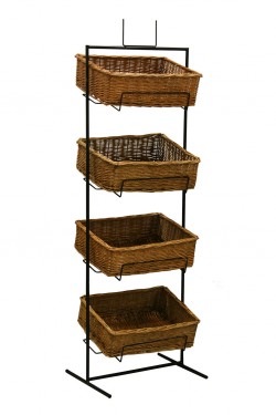 Various shelves - metal w / wicker