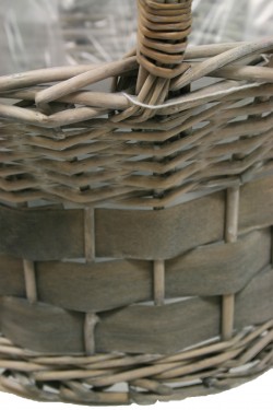 Plasticized ash flower basket s/3.