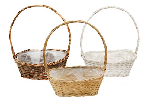 Natural laminated miniback basket