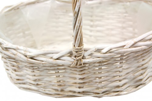 Plasticized white oval basket