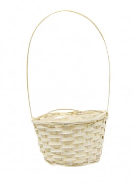 Cheap light yellow laminated basket.