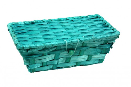 Lot de quatre mallettes en bambou en plastique vert