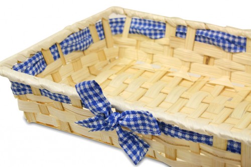 Natural blue ribbon tray