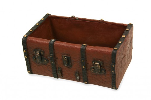 Brown ceramic chest planter