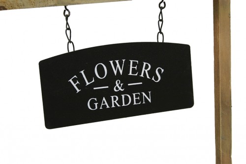 Flowers and garden planter with chain