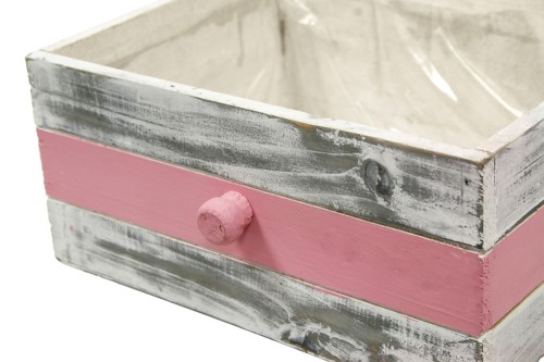 Macetero franja rosa