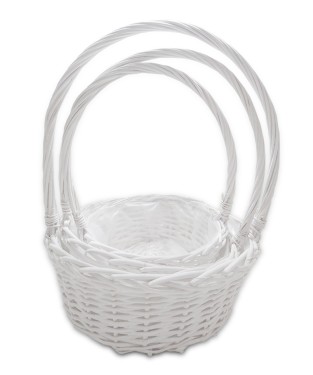 White basket set/3