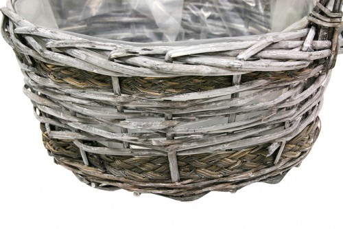 Gray braided basket set/3