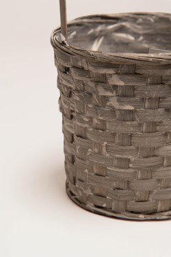 Cesta gris patinada 17cm