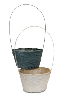 patinated white basket