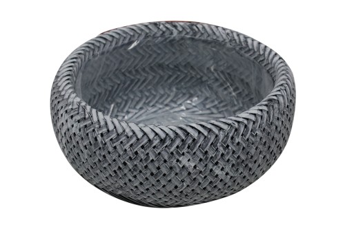 Gray Round Planter