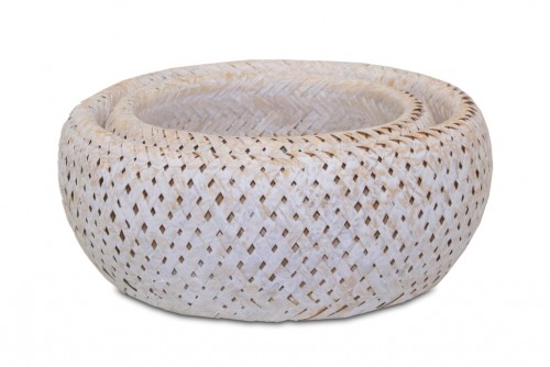 White round flowerpots s/2