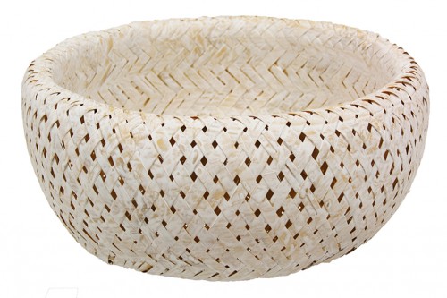 Round white flowerpot