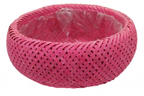 Round pink planter