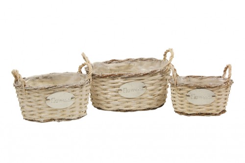 Small flower basket s/3