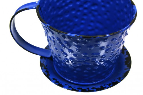 Cache-pot petit tasse bleue