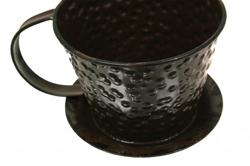 Cache-pot petite tasse marron