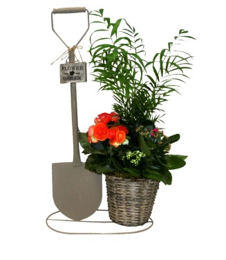 Gray shovel planter