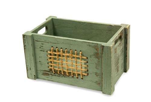 Caja madera rejilla