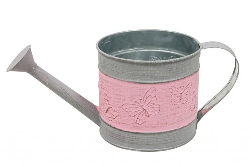 Pink butterfly watering can