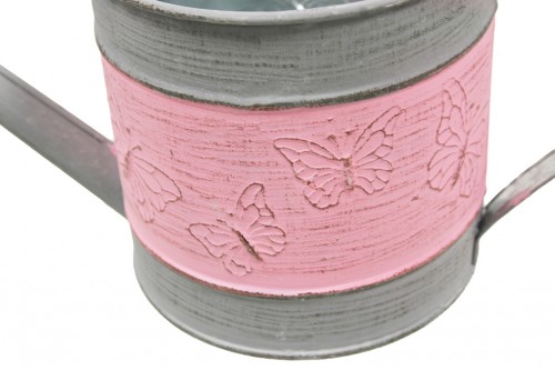 Pink butterfly watering can