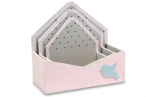 S/3 envelope pink planter